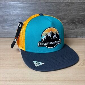 Rocky Mountain Hat Cap Snap Back Youth Kids Boys Blue Outdoors NWT